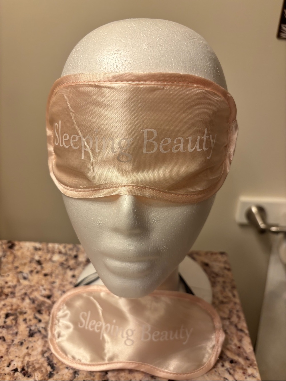 2 Sleeping Beauty Satin Sleep Mask - Blush Peach